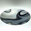 Groovy Glass # 200:
Fused and slumped glass bowl, in shades of blue. Measures 14.5 inches round. SOLD