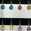 RAINDROP EARRINGS:
Brilliant dichroic earrings!!  Choice of colors are: aqua, orange, yellow, pink. Only sterling silver (hypo-allergenic) findings are used. Drops range from 3/8 to 1/2 inch.  $15 each