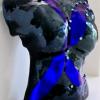 Female Torso:  XENA

Fused and draped glass torso wall sculpture with dichroic embellishments.  Measures 21Hx19W.  Wall mounted via stand off/bracket system for easy installation.  Voluptuous model.  Contact me for pricing.  